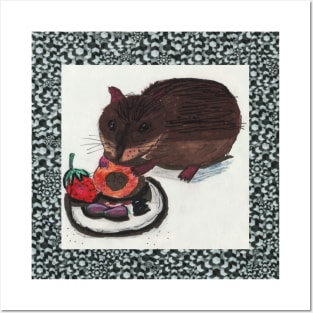 Guinea Pig Eating Fruits Posters and Art